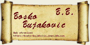 Boško Bujaković vizit kartica